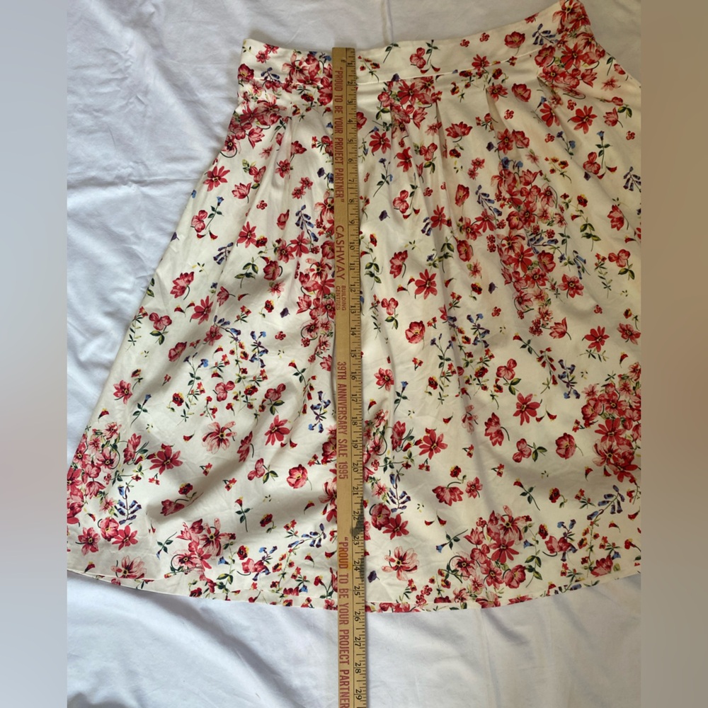 Women's Pleated Floral Cottagecore Fit And Flare Cotton Blend Skirt 12 Romantic - Picture 15 of 16